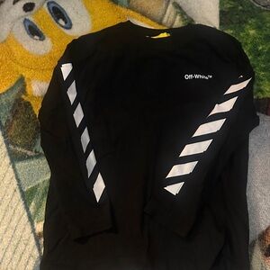 Off-White Black Shirt with White Stripes